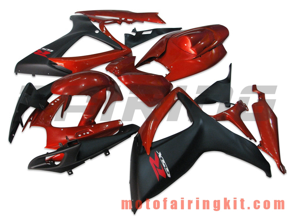 Fairing Kits Fit for GSX-R750 GSX-R600 K6 2006 2007 GSXR 600 750 K6 06 07 Plastic ABS Injection Mold Complete Motorcycle Body Aftermarket Bodywork Frame (Red & Black) B052