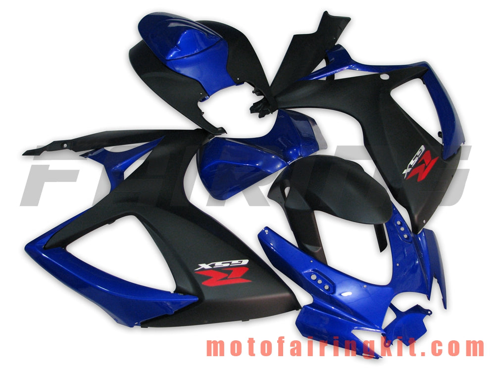 Fairing Kits Fit for GSX-R750 GSX-R600 K6 2006 2007 GSXR 600 750 K6 06 07 Plastic ABS Injection Mold Complete Motorcycle Body Aftermarket Bodywork Frame (Black & Blue) B054