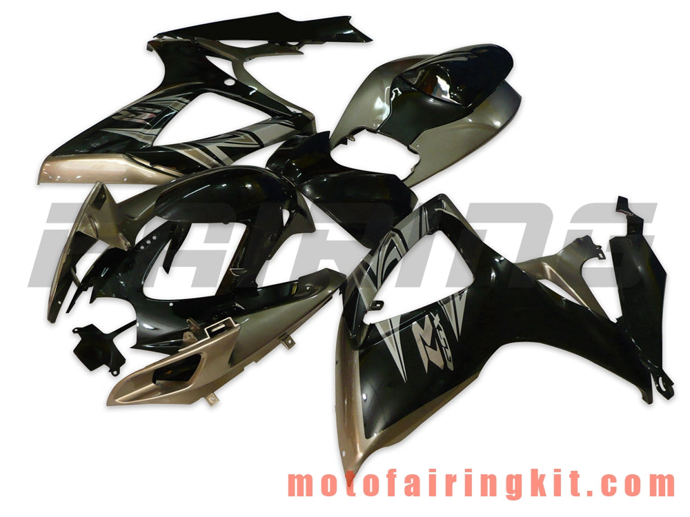 Fairing Kits Fit for GSX-R750 GSX-R600 K6 2006 2007 GSXR 600 750 K6 06 07 Plastic ABS Injection Mold Complete Motorcycle Body Aftermarket Bodywork Frame (Black & Gray) B057