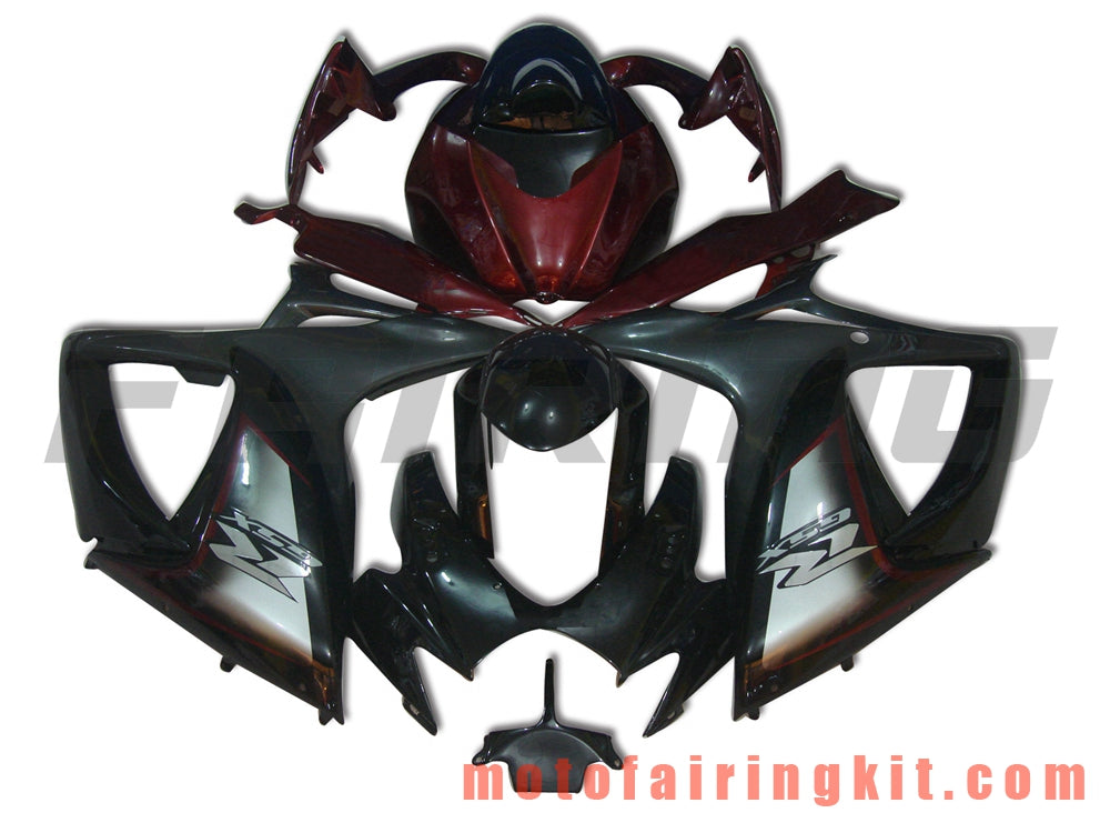 Fairing Kits Fit for GSX-R750 GSX-R600 K6 2006 2007 GSXR 600 750 K6 06 07 Plastic ABS Injection Mold Complete Motorcycle Body Aftermarket Bodywork Frame (Black & Red) B059