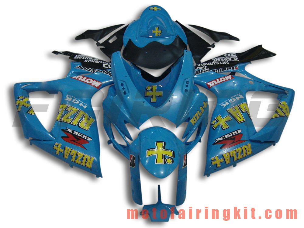 Kits de carenado aptos para GSX-R750 GSX-R600 K6 2006 2007 GSXR 600 750 K6 06 07 Molde de inyección de plástico ABS Carrocería completa para motocicleta Carrocería del mercado de accesorios Marco (azul) B060