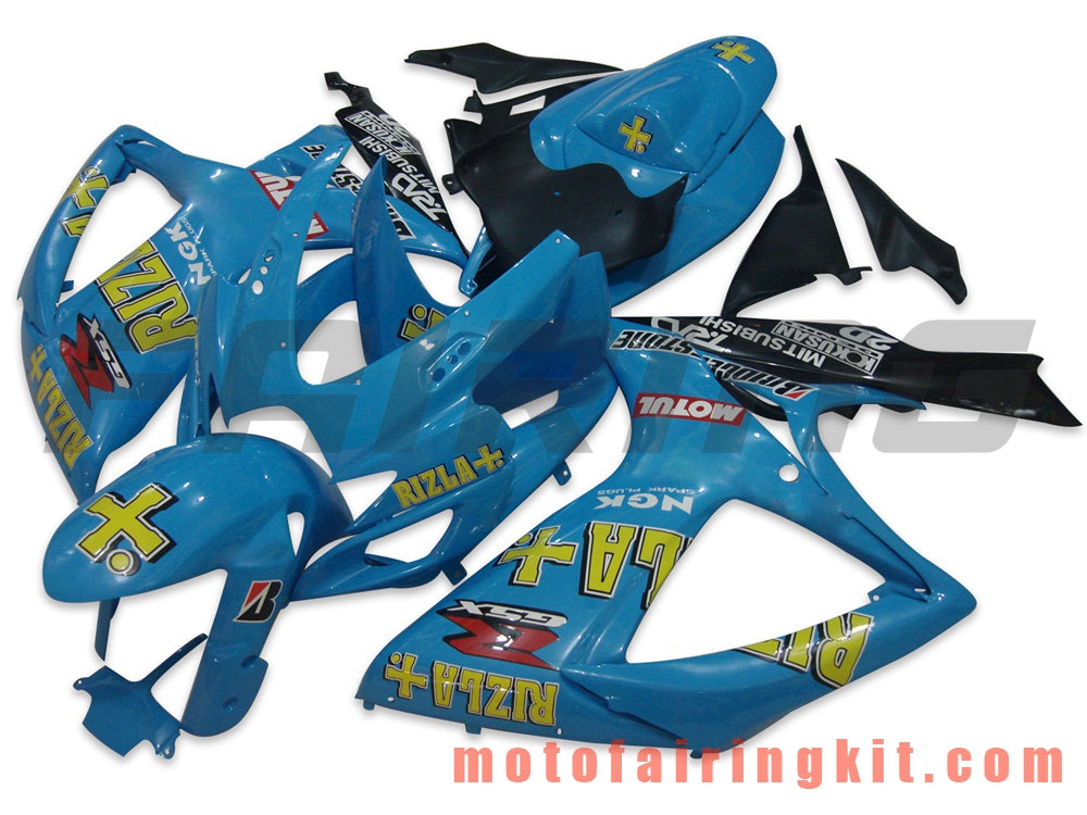 Kits de carenado aptos para GSX-R750 GSX-R600 K6 2006 2007 GSXR 600 750 K6 06 07 Molde de inyección de plástico ABS Carrocería completa para motocicleta Carrocería del mercado de accesorios Marco (azul) B060