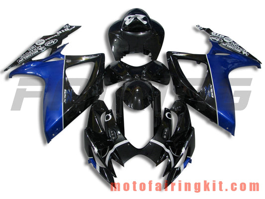 Kits de carenado aptos para GSX-R750 GSX-R600 K6 2006 2007 GSXR 600 750 K6 06 07 Molde de inyección de plástico ABS Carrocería completa para motocicleta Carrocería del mercado de accesorios Marco (azul y negro) B066