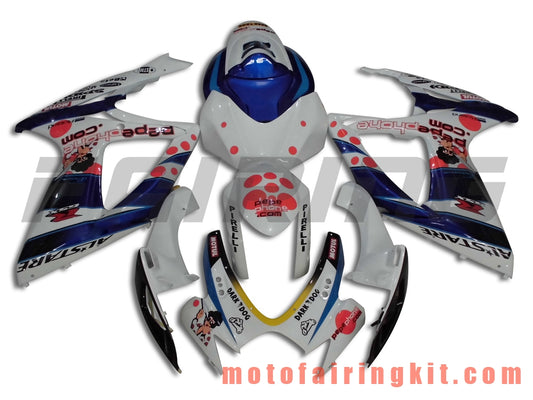 Fairing Kits Fit for GSX-R750 GSX-R600 K6 2006 2007 GSXR 600 750 K6 06 07 Plastic ABS Injection Mold Complete Motorcycle Body Aftermarket Bodywork Frame (Blue & White) B067