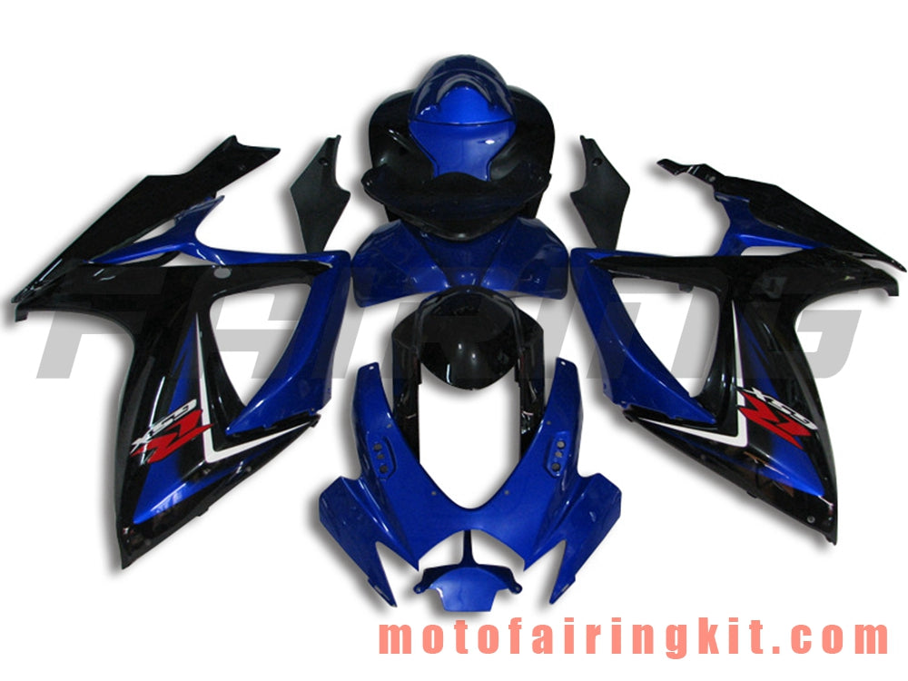 Fairing Kits Fit for GSX-R750 GSX-R600 K6 2006 2007 GSXR 600 750 K6 06 07 Plastic ABS Injection Mold Complete Motorcycle Body Aftermarket Bodywork Frame (Blue & Black) B070