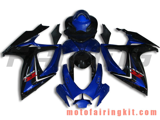 Kits de carenado aptos para GSX-R750 GSX-R600 K6 2006 2007 GSXR 600 750 K6 06 07 Molde de inyección de plástico ABS Carrocería completa para motocicleta Carrocería de posventa Marco (azul y negro) B070