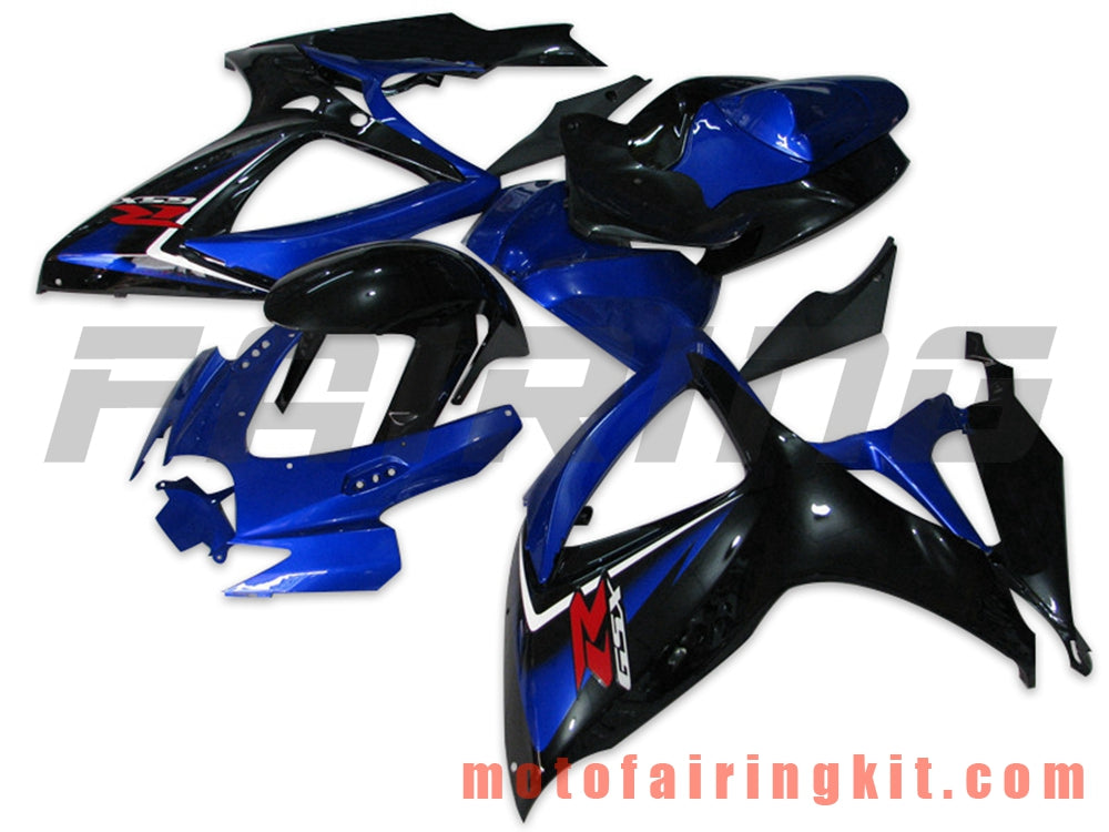 Kits de carenado aptos para GSX-R750 GSX-R600 K6 2006 2007 GSXR 600 750 K6 06 07 Molde de inyección de plástico ABS Carrocería completa para motocicleta Carrocería de posventa Marco (azul y negro) B070