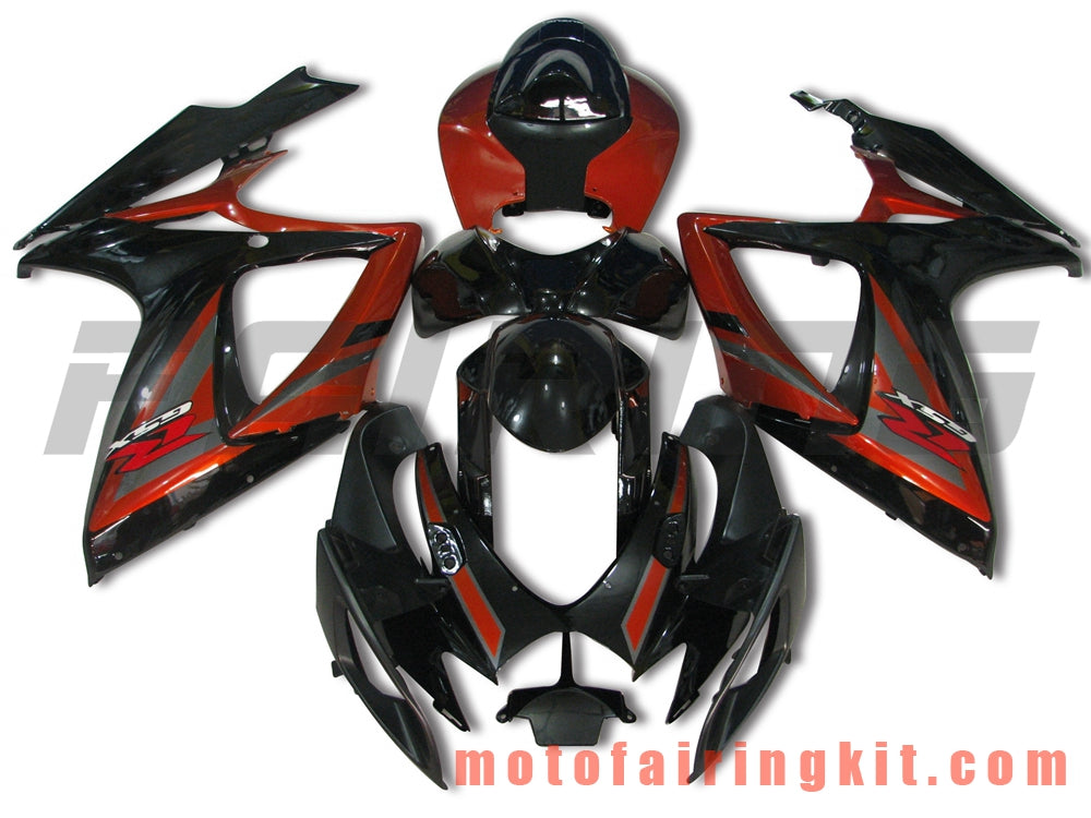 Fairing Kits Fit for GSX-R750 GSX-R600 K6 2006 2007 GSXR 600 750 K6 06 07 Plastic ABS Injection Mold Complete Motorcycle Body Aftermarket Bodywork Frame (Black & Orange) B072