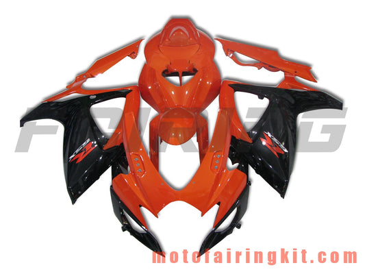 Fairing Kits Fit for GSX-R750 GSX-R600 K6 2006 2007 GSXR 600 750 K6 06 07 Plastic ABS Injection Mold Complete Motorcycle Body Aftermarket Bodywork Frame (Orange & Black) B073