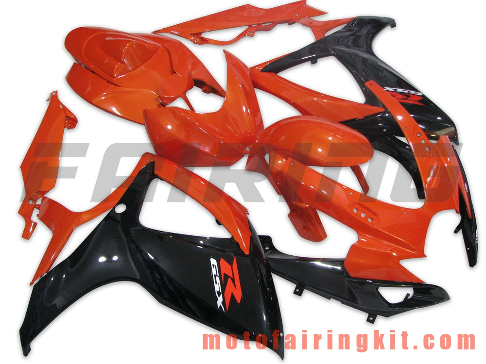 Fairing Kits Fit for GSX-R750 GSX-R600 K6 2006 2007 GSXR 600 750 K6 06 07 Plastic ABS Injection Mold Complete Motorcycle Body Aftermarket Bodywork Frame (Orange & Black) B073