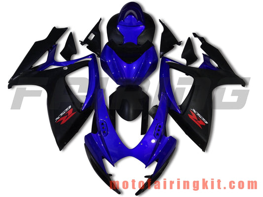 Kits de carenado aptos para GSX-R750 GSX-R600 K6 2006 2007 GSXR 600 750 K6 06 07 Molde de inyección de plástico ABS Carrocería completa para motocicleta Marco de carrocería de posventa (azul y negro) B075