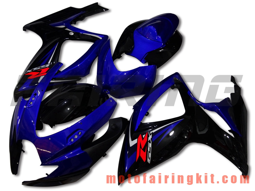 Kits de carenado aptos para GSX-R750 GSX-R600 K6 2006 2007 GSXR 600 750 K6 06 07 Molde de inyección de plástico ABS Carrocería completa para motocicleta Marco de carrocería de posventa (azul y negro) B077