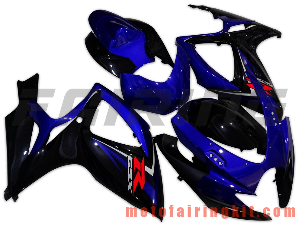 Fairing Kits Fit for GSX-R750 GSX-R600 K6 2006 2007 GSXR 600 750 K6 06 07 Plastic ABS Injection Mold Complete Motorcycle Body Aftermarket Bodywork Frame (Blue & Black) B077