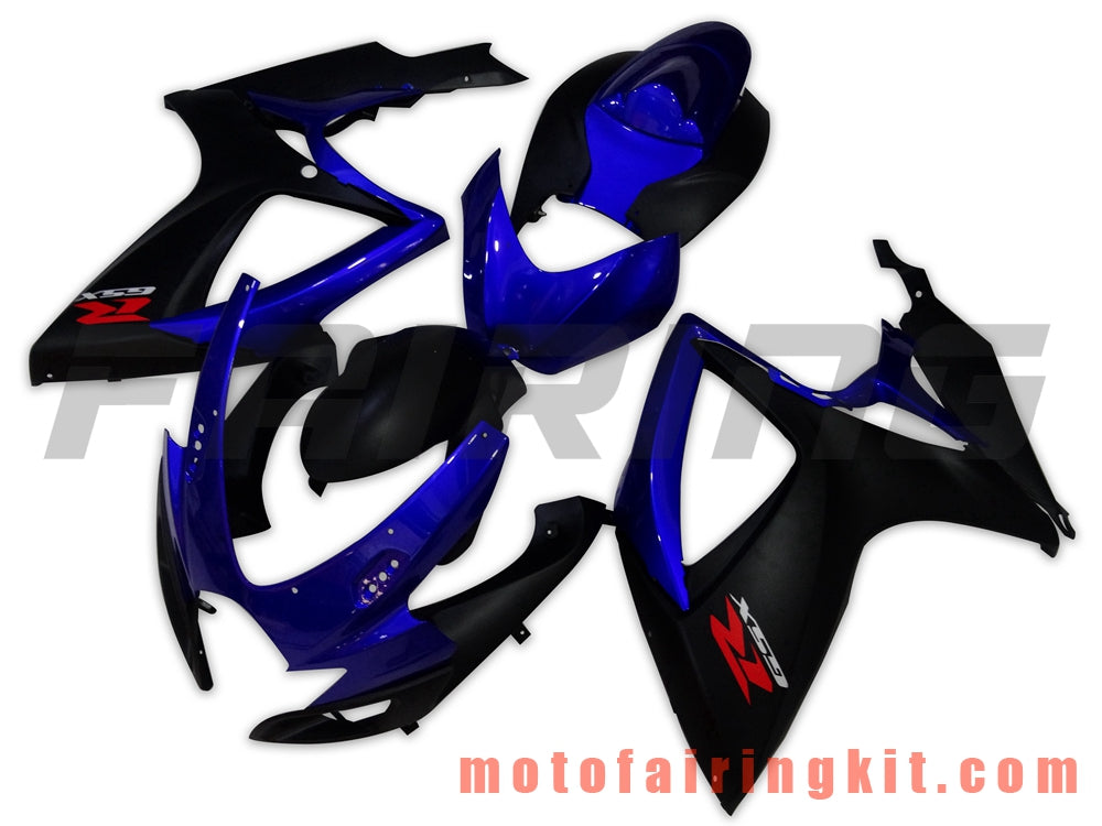 Kits de carenado aptos para GSX-R750 GSX-R600 K6 2006 2007 GSXR 600 750 K6 06 07 Molde de inyección de plástico ABS Carrocería completa para motocicleta Marco de carrocería de posventa (negro y azul) B078