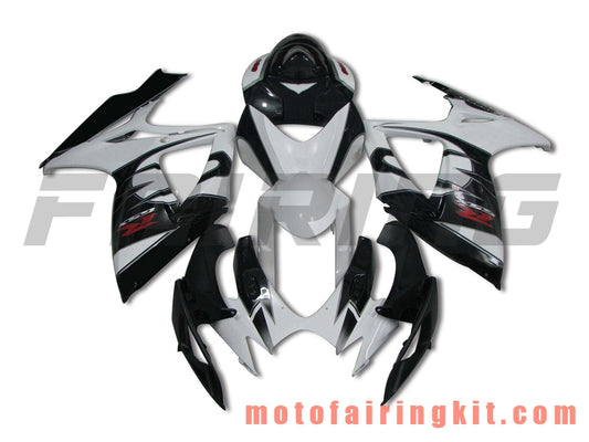 Kits de carenado aptos para GSX-R750 GSX-R600 K6 2006 2007 GSXR 600 750 K6 06 07 Molde de inyección de plástico ABS Carrocería completa para motocicleta Carrocería de posventa Marco (blanco y negro) B080