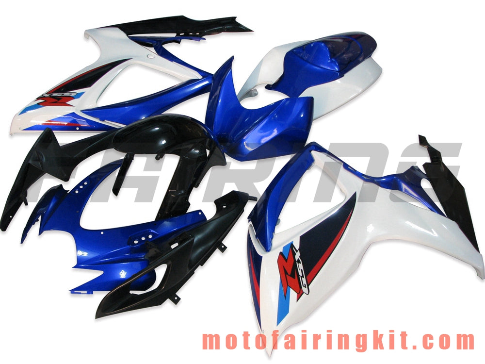 Fairing Kits Fit for GSX-R750 GSX-R600 K6 2006 2007 GSXR 600 750 K6 06 07 Plastic ABS Injection Mold Complete Motorcycle Body Aftermarket Bodywork Frame (Blue & White) B081