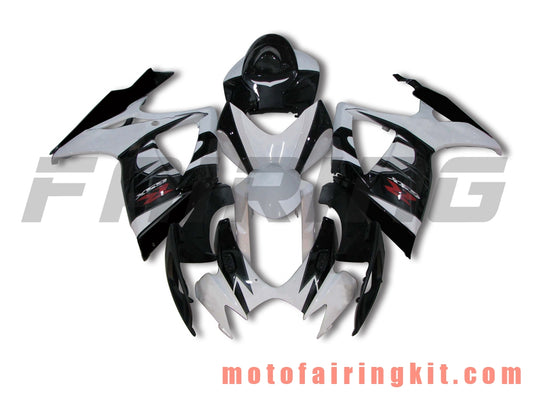 Fairing Kits Fit for GSX-R750 GSX-R600 K6 2006 2007 GSXR 600 750 K6 06 07 Plastic ABS Injection Mold Complete Motorcycle Body Aftermarket Bodywork Frame (Black & White) B082