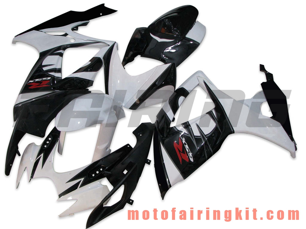 Fairing Kits Fit for GSX-R750 GSX-R600 K6 2006 2007 GSXR 600 750 K6 06 07 Plastic ABS Injection Mold Complete Motorcycle Body Aftermarket Bodywork Frame (Black & White) B082