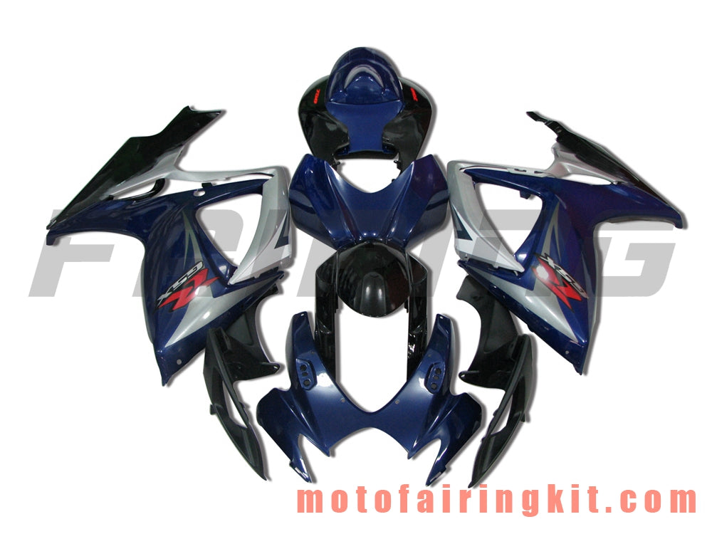 Fairing Kits Fit for GSX-R750 GSX-R600 K6 2006 2007 GSXR 600 750 K6 06 07 Plastic ABS Injection Mold Complete Motorcycle Body Aftermarket Bodywork Frame (Blue & Silver) B083