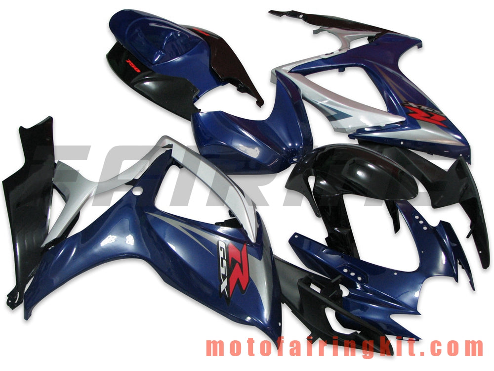 Fairing Kits Fit for GSX-R750 GSX-R600 K6 2006 2007 GSXR 600 750 K6 06 07 Plastic ABS Injection Mold Complete Motorcycle Body Aftermarket Bodywork Frame (Blue & Silver) B083