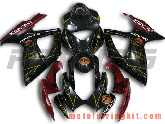 フェアリングキット GSX-R750 GSX-R600 K6 2006 2007 GSXR 600 750 K6 06 07 プラスチック ABS 射出成型 完全なオートバイ車体 アフターマーケット車体フレーム (ブラック &amp; オレンジ) B085