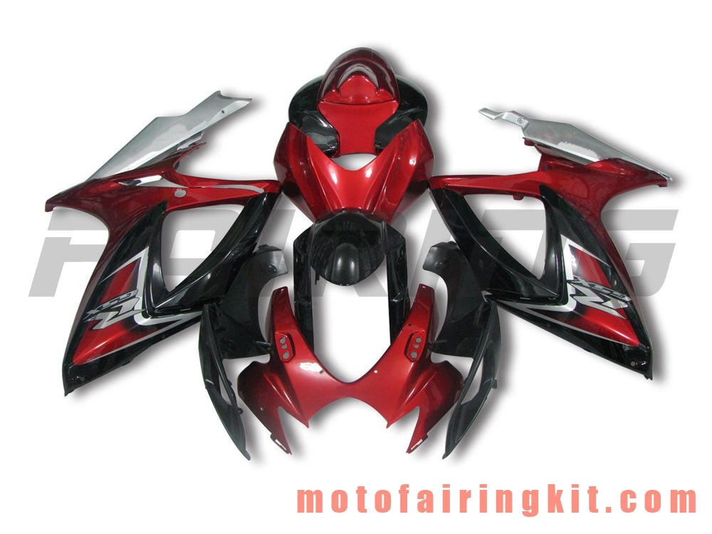 Fairing Kits Fit for GSX-R750 GSX-R600 K6 2006 2007 GSXR 600 750 K6 06 07 Plastic ABS Injection Mold Complete Motorcycle Body Aftermarket Bodywork Frame (Red & Black) B086