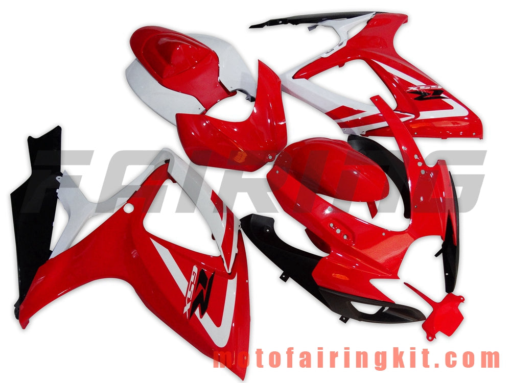 Fairing Kits Fit for GSX-R750 GSX-R600 K6 2006 2007 GSXR 600 750 K6 06 07 Plastic ABS Injection Mold Complete Motorcycle Body Aftermarket Bodywork Frame (Red & White) B088