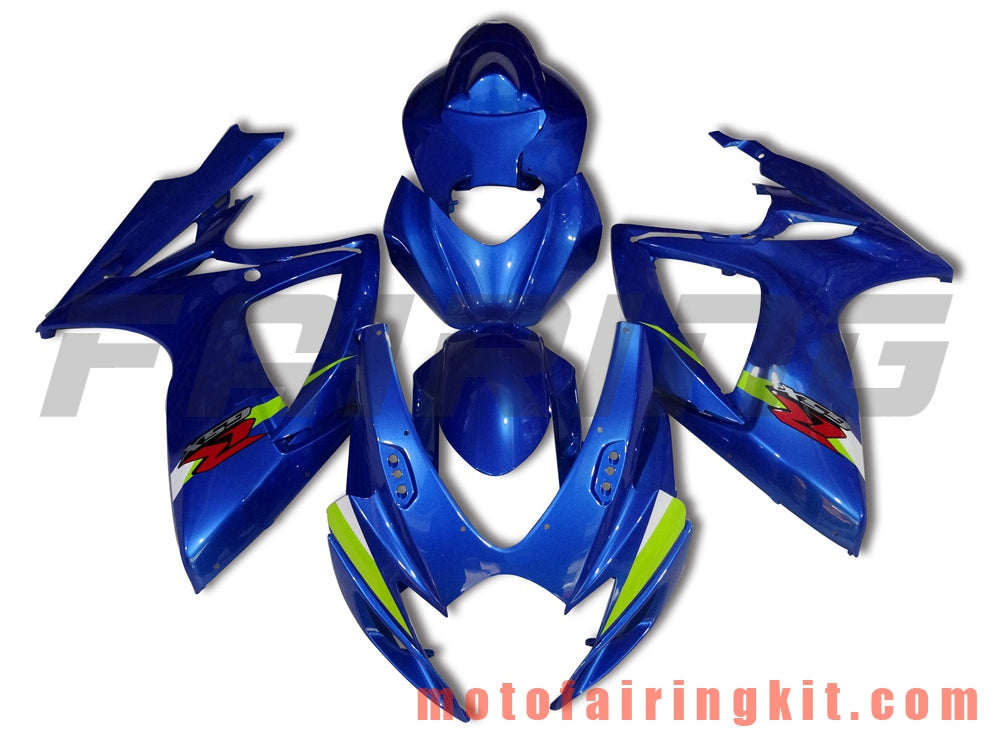 Fairing Kits Fit for GSX-R750 GSX-R600 K6 2006 2007 GSXR 600 750 K6 06 07 Plastic ABS Injection Mold Complete Motorcycle Body Aftermarket Bodywork Frame (Blue) B092