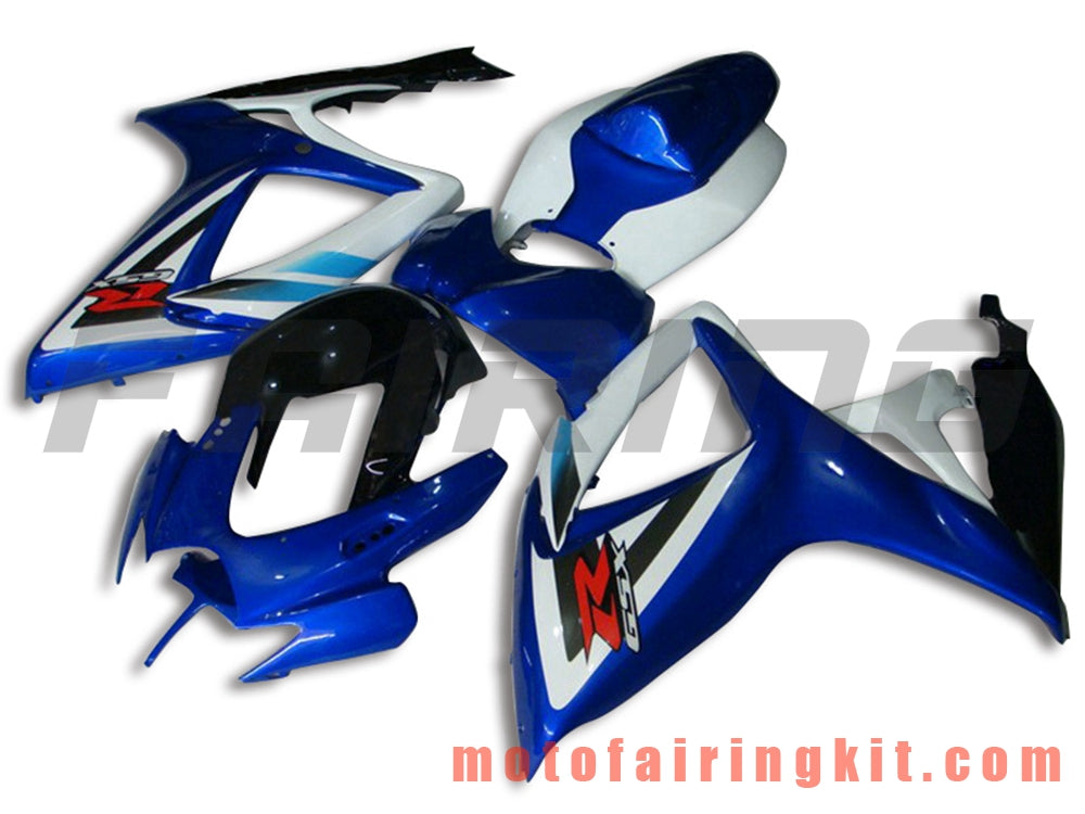 Fairing Kits Fit for GSX-R750 GSX-R600 K6 2006 2007 GSXR 600 750 K6 06 07 Plastic ABS Injection Mold Complete Motorcycle Body Aftermarket Bodywork Frame (Blue & White) B093