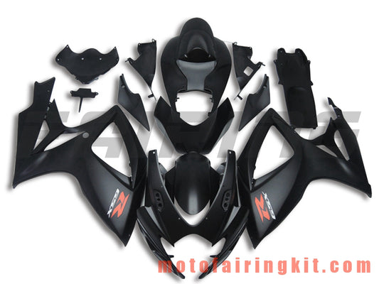 Fairing Kits Fit for GSX-R750 GSX-R600 K6 2006 2007 GSXR 600 750 K6 06 07 Plastic ABS Injection Mold Complete Motorcycle Body Aftermarket Bodywork Frame (Black) B094