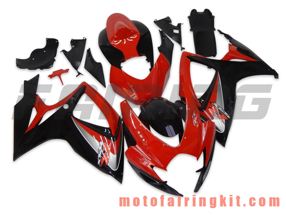 フェアリングキット GSX-R750 GSX-R600 K6 2006 2007 GSXR 600 750 K6 06 07 プラスチック ABS 射出成型 完全なオートバイ車体 アフターマーケット車体フレーム (赤と黒) B095