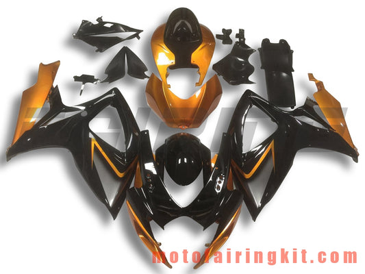 Fairing Kits Fit for GSX-R750 GSX-R600 K6 2006 2007 GSXR 600 750 K6 06 07 Plastic ABS Injection Mold Complete Motorcycle Body Aftermarket Bodywork Frame (Black & Orange) B104