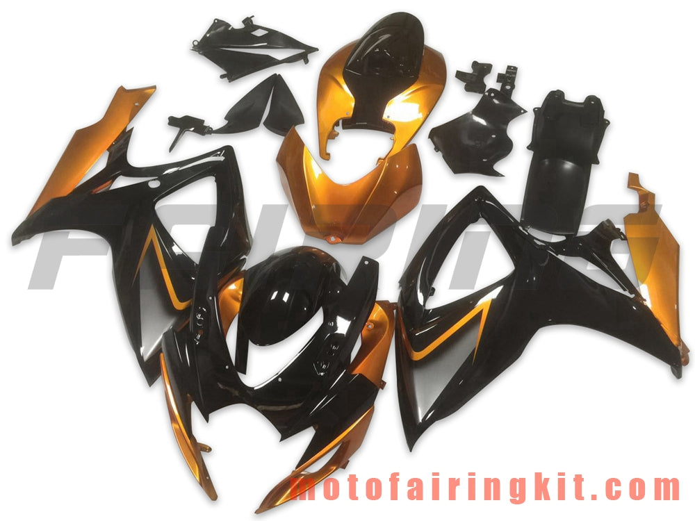 Fairing Kits Fit for GSX-R750 GSX-R600 K6 2006 2007 GSXR 600 750 K6 06 07 Plastic ABS Injection Mold Complete Motorcycle Body Aftermarket Bodywork Frame (Black & Orange) B104