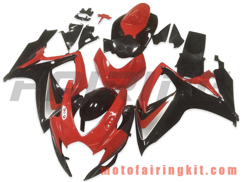 Fairing Kits Fit for GSX-R750 GSX-R600 K6 2006 2007 GSXR 600 750 K6 06 07 Plastic ABS Injection Mold Complete Motorcycle Body Aftermarket Bodywork Frame (Red & Black) B105