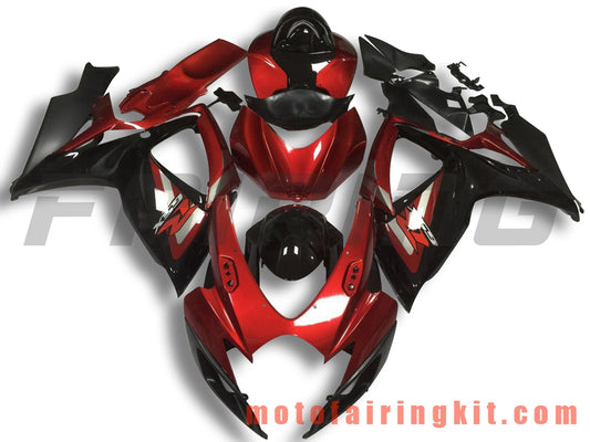 Kits de carenado aptos para GSX-R750 GSX-R600 K6 2006 2007 GSXR 600 750 K6 06 07 Molde de inyección de plástico ABS Carrocería completa para motocicleta Marco de carrocería de posventa (rojo y negro) B107