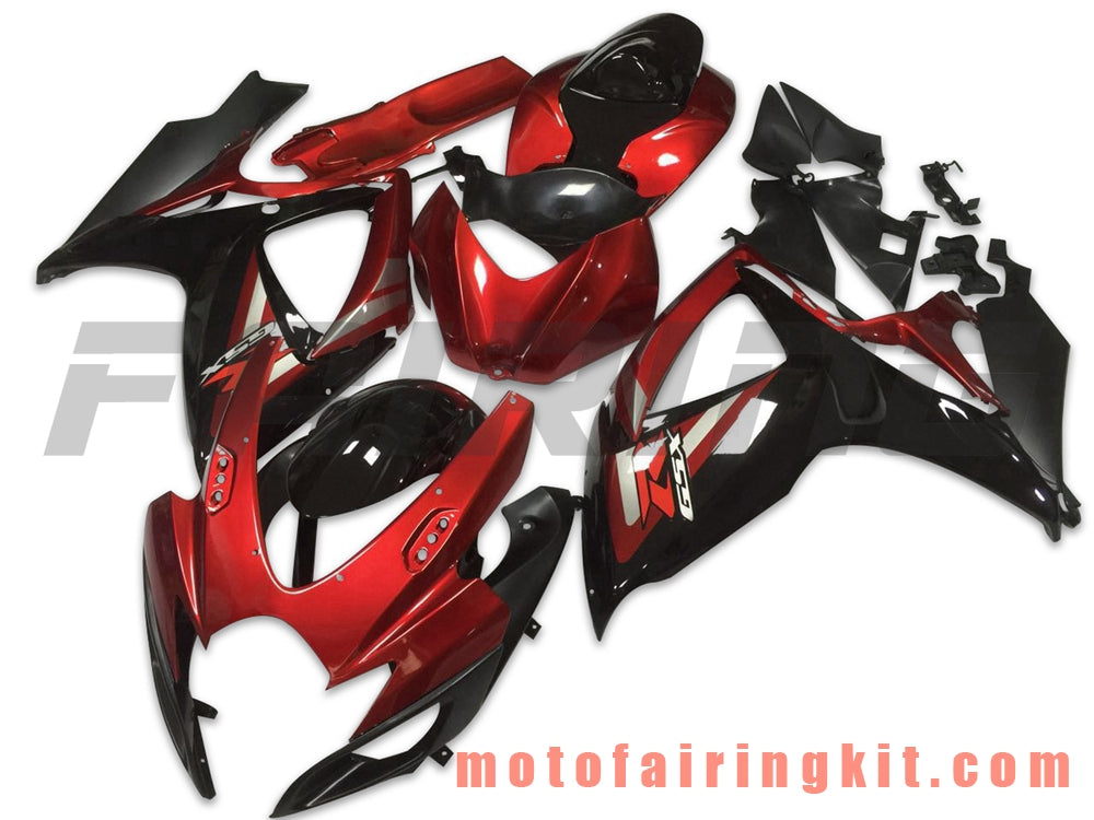 Fairing Kits Fit for GSX-R750 GSX-R600 K6 2006 2007 GSXR 600 750 K6 06 07 Plastic ABS Injection Mold Complete Motorcycle Body Aftermarket Bodywork Frame (Red & Black) B107