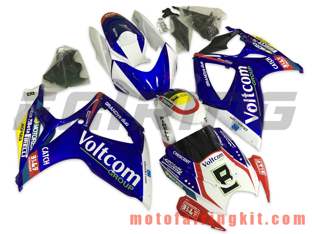 Kits de carenado aptos para GSX-R750 GSX-R600 K6 2006 2007 GSXR 600 750 K6 06 07 Molde de inyección de plástico ABS Carrocería completa para motocicleta Carrocería del mercado de accesorios Marco (azul y blanco) B109