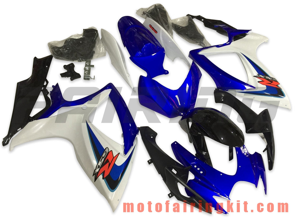 フェアリングキット GSX-R750 GSX-R600 K6 2006 2007 GSXR 600 750 K6 06 07 プラスチック ABS 射出成型 完全なオートバイ車体 アフターマーケット車体フレーム (青と白) B110