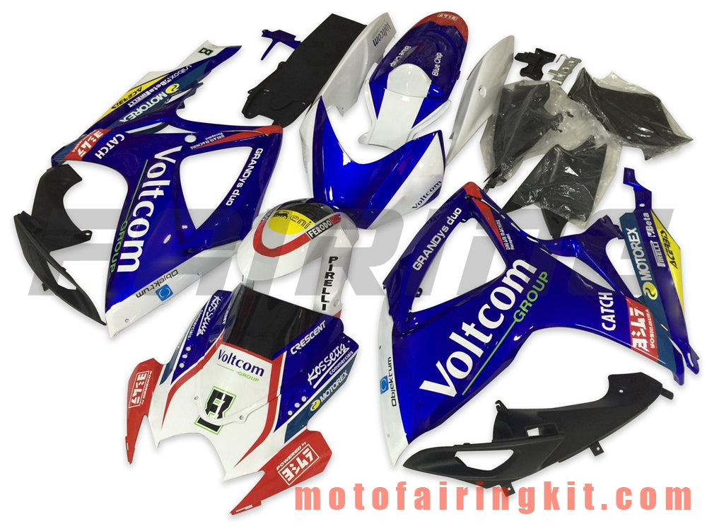 Fairing Kits Fit for GSX-R750 GSX-R600 K6 2006 2007 GSXR 600 750 K6 06 07 Plastic ABS Injection Mold Complete Motorcycle Body Aftermarket Bodywork Frame (Blue & White) B111