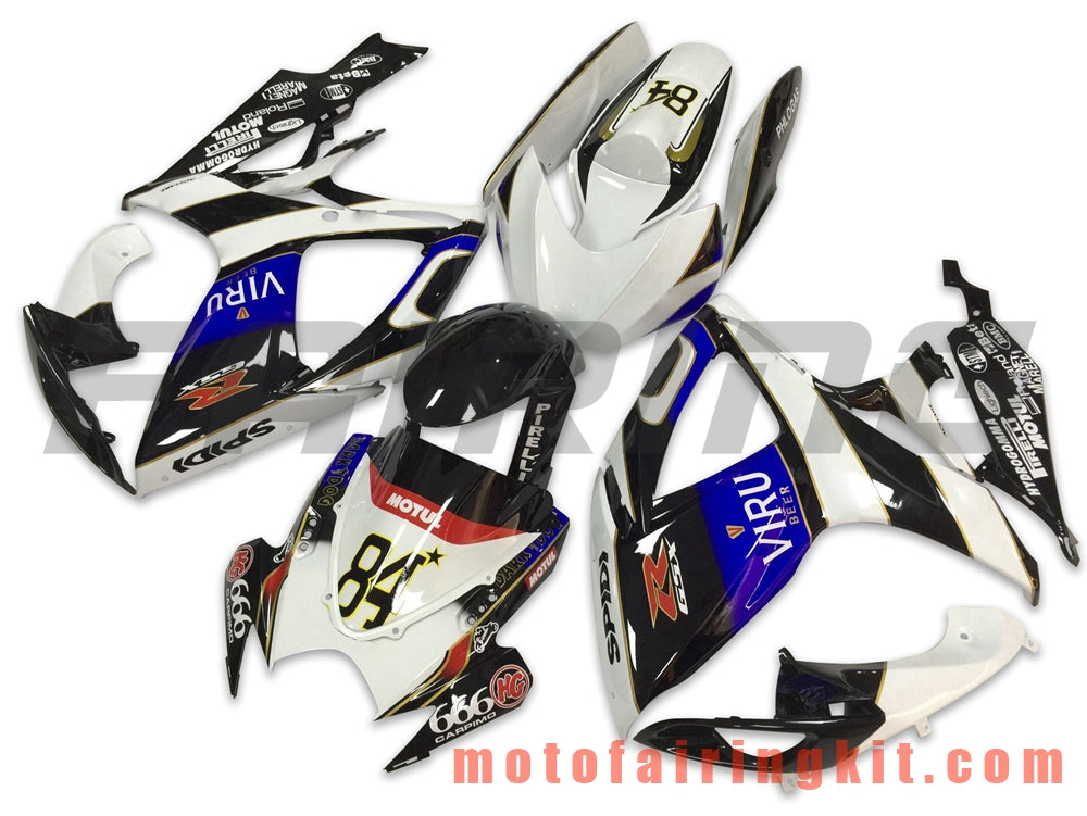 Fairing Kits Fit for GSX-R750 GSX-R600 K6 2006 2007 GSXR 600 750 K6 06 07 Plastic ABS Injection Mold Complete Motorcycle Body Aftermarket Bodywork Frame (White & Black) B112