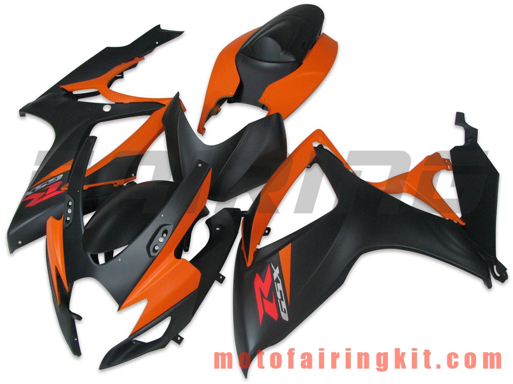 Kits de carenado aptos para GSX-R750 GSX-R600 K6 2006 2007 GSXR 600 750 K6 06 07 Molde de inyección de plástico ABS Carrocería completa para motocicleta Marco de carrocería de posventa (negro y naranja) B114