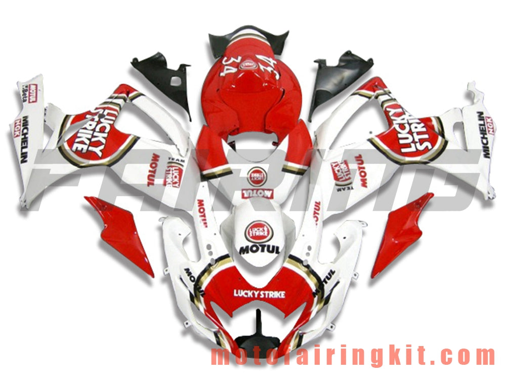 Fairing Kits Fit for GSX-R750 GSX-R600 K6 2006 2007 GSXR 600 750 K6 06 07 Plastic ABS Injection Mold Complete Motorcycle Body Aftermarket Bodywork Frame (Red & White) B123