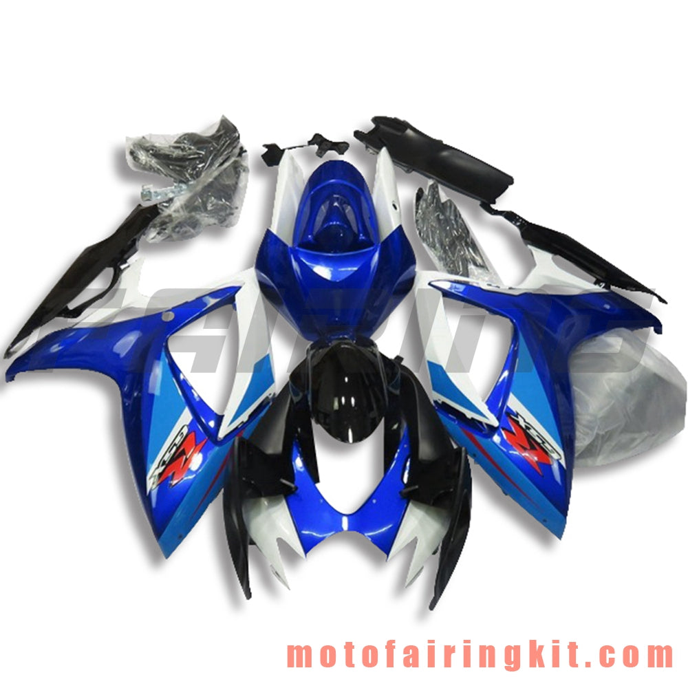 Kits de carenado aptos para GSX-R750 GSX-R600 K6 2006 2007 GSXR 600 750 K6 06 07 Molde de inyección de plástico ABS Carrocería completa para motocicleta Marco de carrocería de posventa (azul y negro) B126