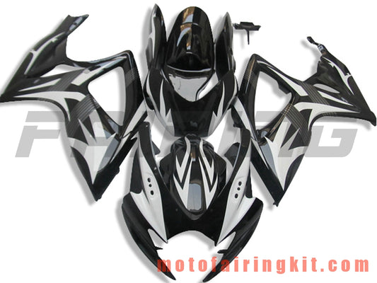 Fairing Kits Fit for GSX-R750 GSX-R600 K6 2006 2007 GSXR 600 750 K6 06 07 Plastic ABS Injection Mold Complete Motorcycle Body Aftermarket Bodywork Frame (Black & White) B127