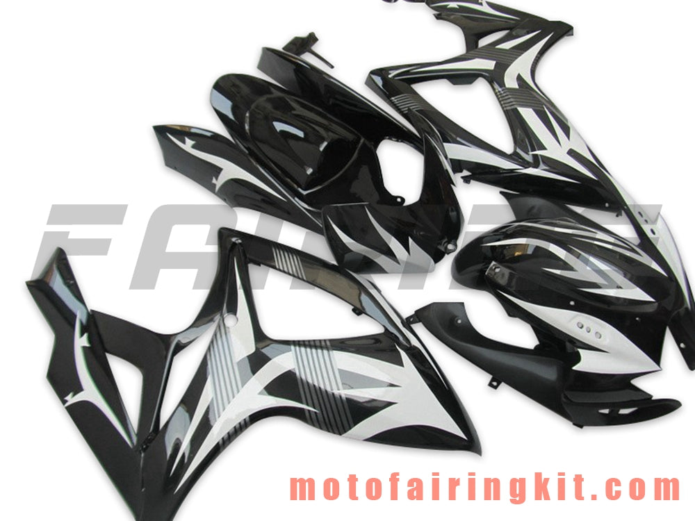 フェアリングキット GSX-R750 GSX-R600 K6 2006 2007 GSXR 600 750 K6 06 07 プラスチック ABS 射出成型 完全なオートバイ車体 アフターマーケット車体フレーム (ブラック &amp; ホワイト) B127