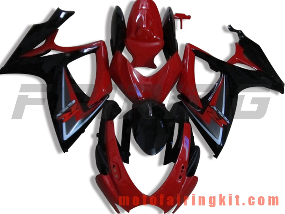 Fairing Kits Fit for GSX-R750 GSX-R600 K6 2006 2007 GSXR 600 750 K6 06 07 Plastic ABS Injection Mold Complete Motorcycle Body Aftermarket Bodywork Frame (Red & Black) B132