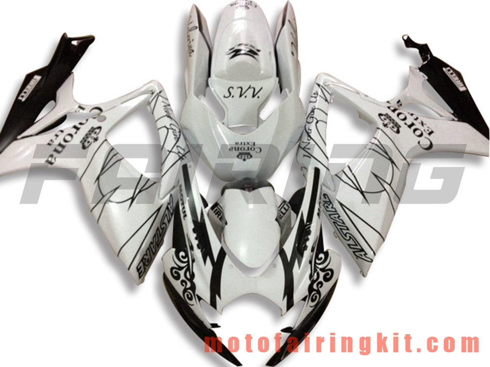 Fairing Kits Fit for GSX-R750 GSX-R600 K6 2006 2007 GSXR 600 750 K6 06 07 Plastic ABS Injection Mold Complete Motorcycle Body Aftermarket Bodywork Frame (White & Black) B135