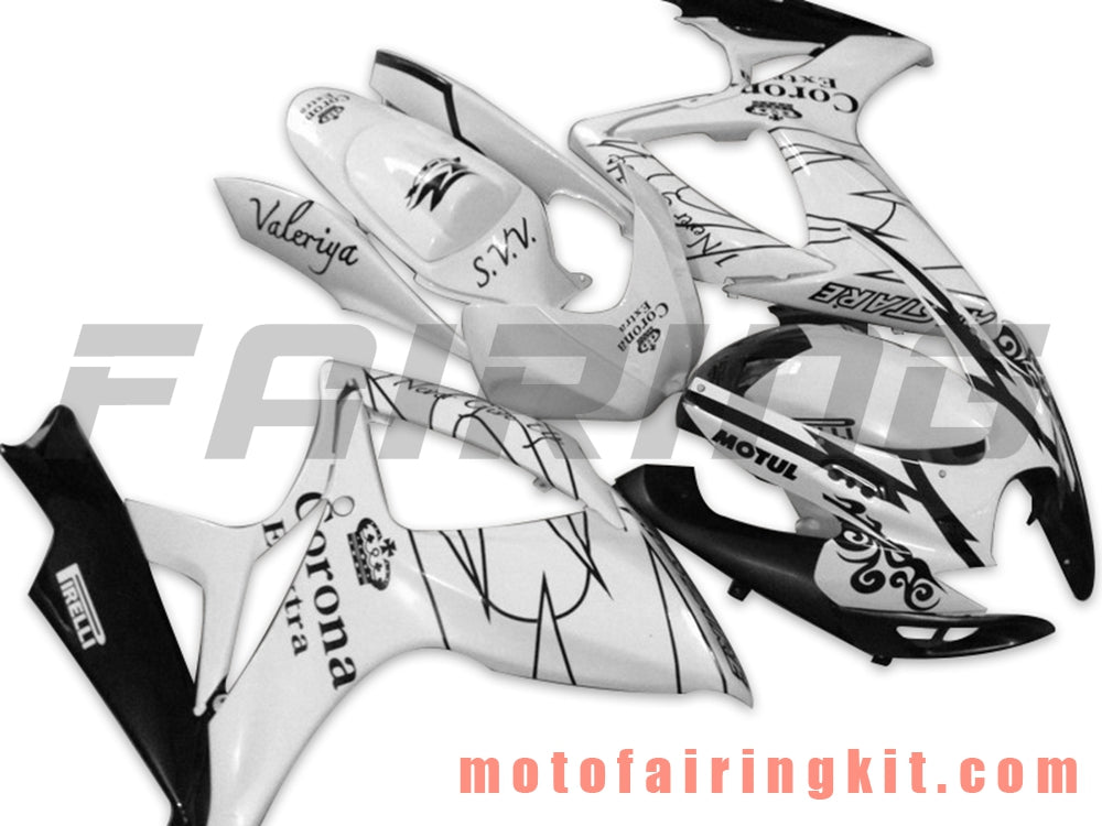 Fairing Kits Fit for GSX-R750 GSX-R600 K6 2006 2007 GSXR 600 750 K6 06 07 Plastic ABS Injection Mold Complete Motorcycle Body Aftermarket Bodywork Frame (White & Black) B135