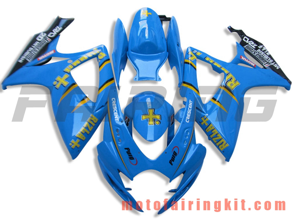 Fairing Kits Fit for GSX-R750 GSX-R600 K6 2006 2007 GSXR 600 750 K6 06 07 Plastic ABS Injection Mold Complete Motorcycle Body Aftermarket Bodywork Frame (Blue) B136