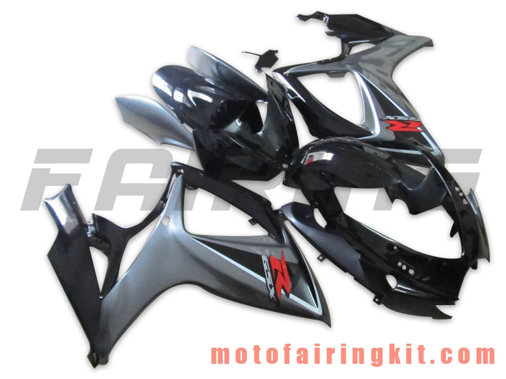 フェアリングキット GSX-R750 GSX-R600 K6 2006 2007 GSXR 600 750 K6 06 07 プラスチック ABS 射出成型 完全なオートバイ車体 アフターマーケット車体フレーム (ブラック &amp; グレー) B137